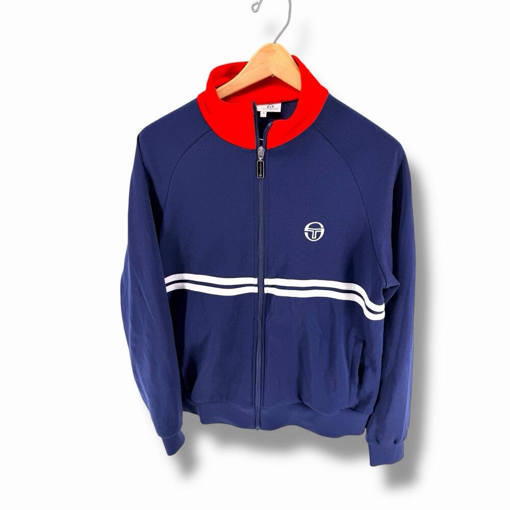 Sergio Tacchini Tracktop Dallas 161649 Blue/Adrenaline Rush Vintage Tennis Sz M